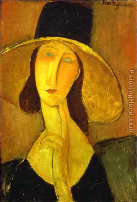 Portrait of Woman in Hat painting - Amedeo Modigliani Portrait of Woman in Hat art painting